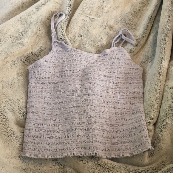 blue Izzy cropped tank smocked brandy Melville - Picture 3 of 5